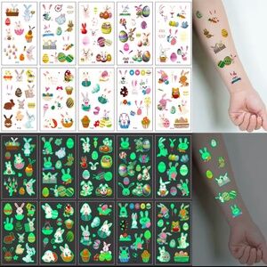 10Pcs Set Luminous Temporary Tattoo, Easter Day